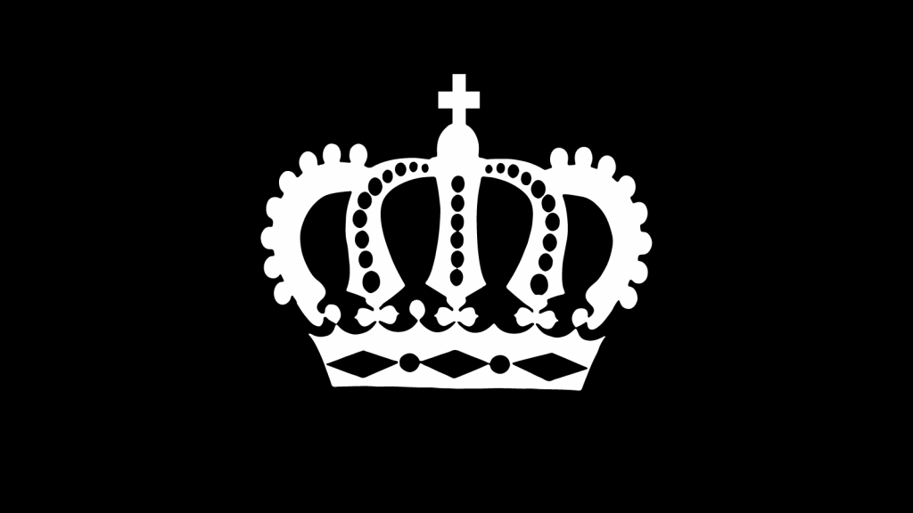 a white queen's crown set against a black background